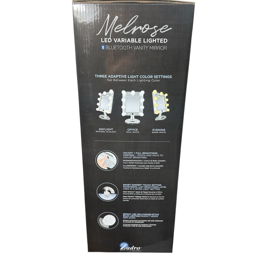 Zadro Melrose LED Variable 3-Color Lighted Dual-Sided/Bluetooth/Makeup Mirror - Picture 14 of 16